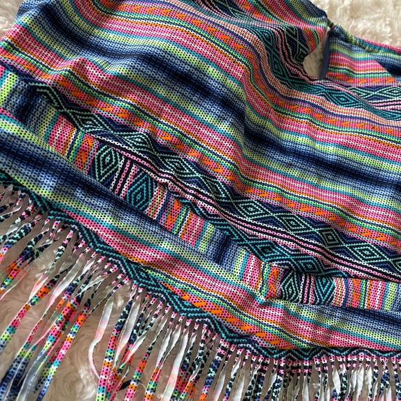 Y2K OP Frilly Miami Beach Pool Bathing Suit Top Sz L/XL - Picture 4 of 7